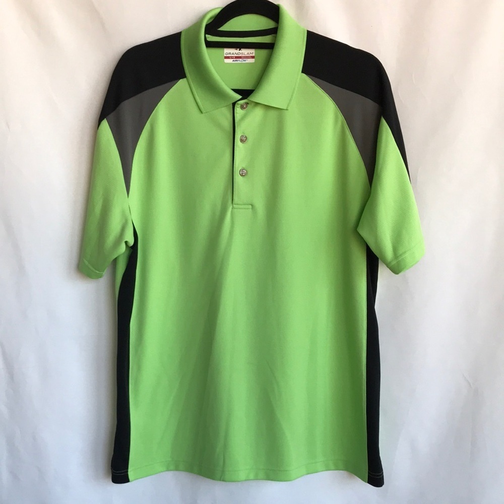 Grand Slam lime green and gray Air Flow polo s…